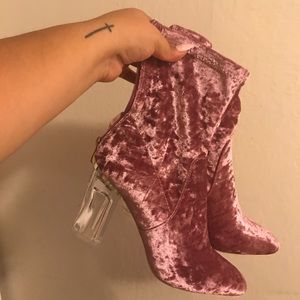 Pink, Velvet Boots