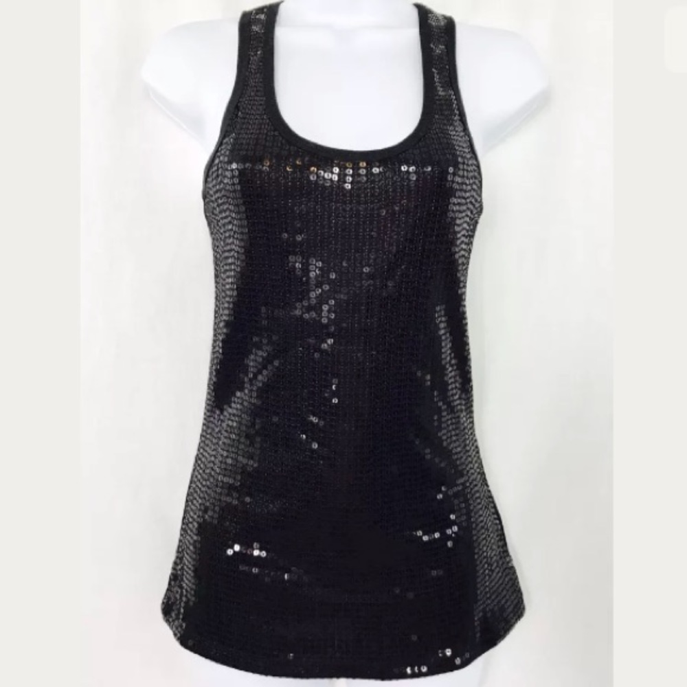 Black Sequin Racerback Tank