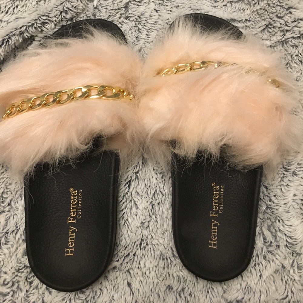 Pink furry slides