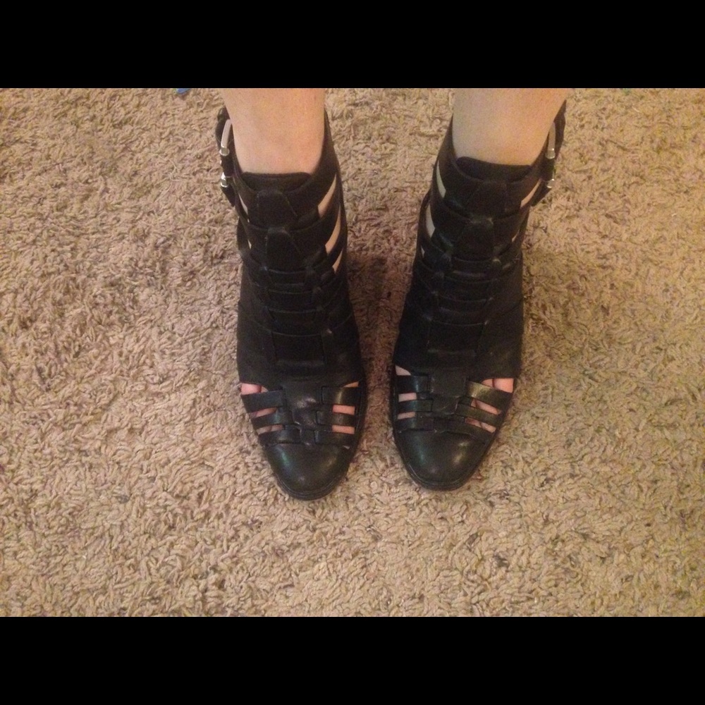 Dolce Vita black strappy ankle boots