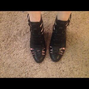 Dolce Vita black strappy ankle boots