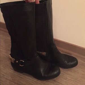 Black Rider Boot SZ 8/9: two tone material mix