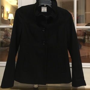 Black wool pea coat, Old Navy S