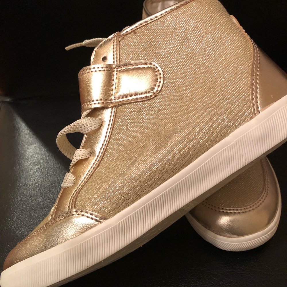 Girls Gold Canvas Sneakers - New