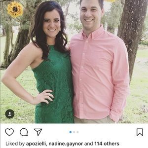 Green Lace Patterned Cocktail Dress