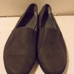 Eileen Fisher Olive Green Suede & Elastic Loafers