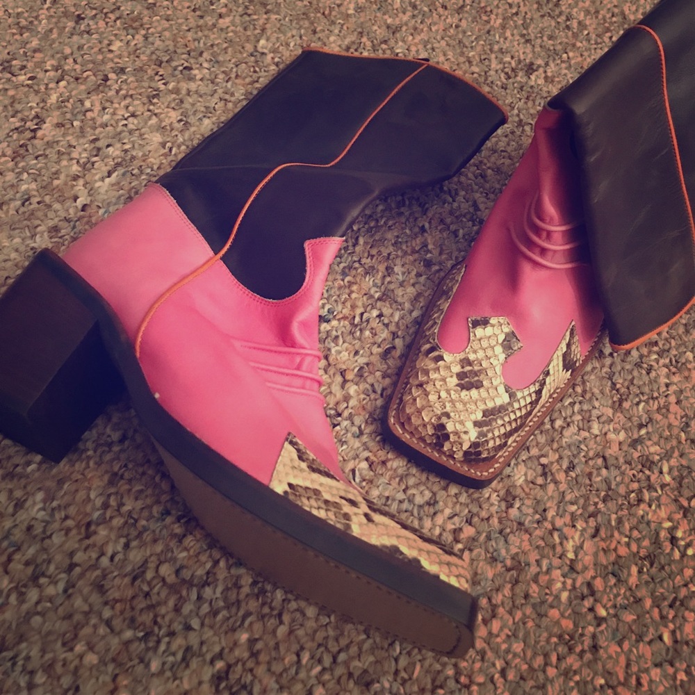 Ca Va cowgirl boots designer unique cobra leather
