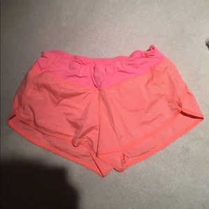 Coral Lululemon Speed Shorts- PRICE DROP