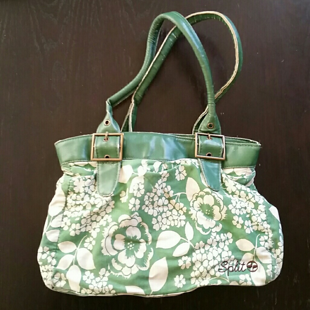 Green Flower Print Purse