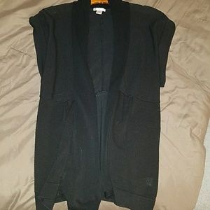 Short sleeve open sweater