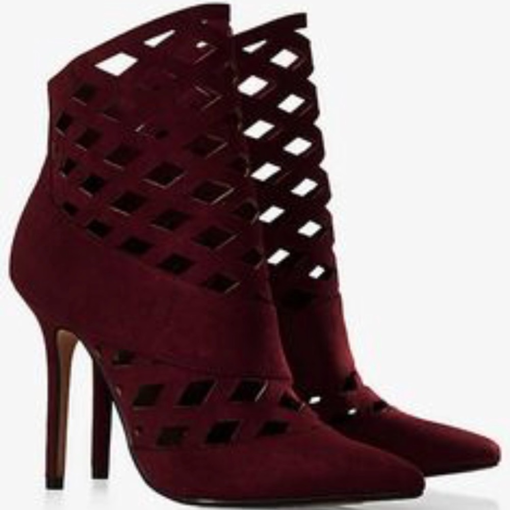 Express Lattice Cut Out Heeled Bootie