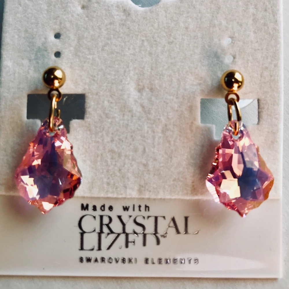 William Wang RosePink Arrowhead Swarovski Earrings