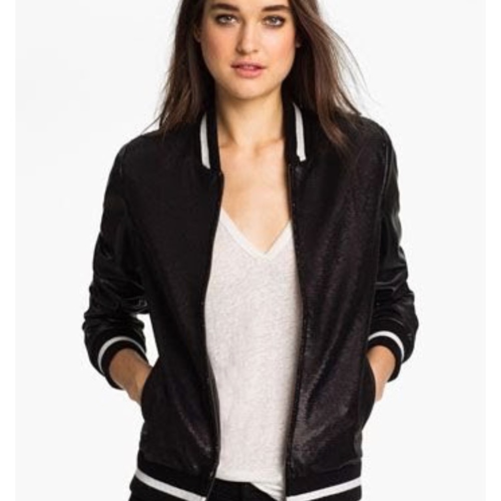 Mural Sequined Varsity Jacket