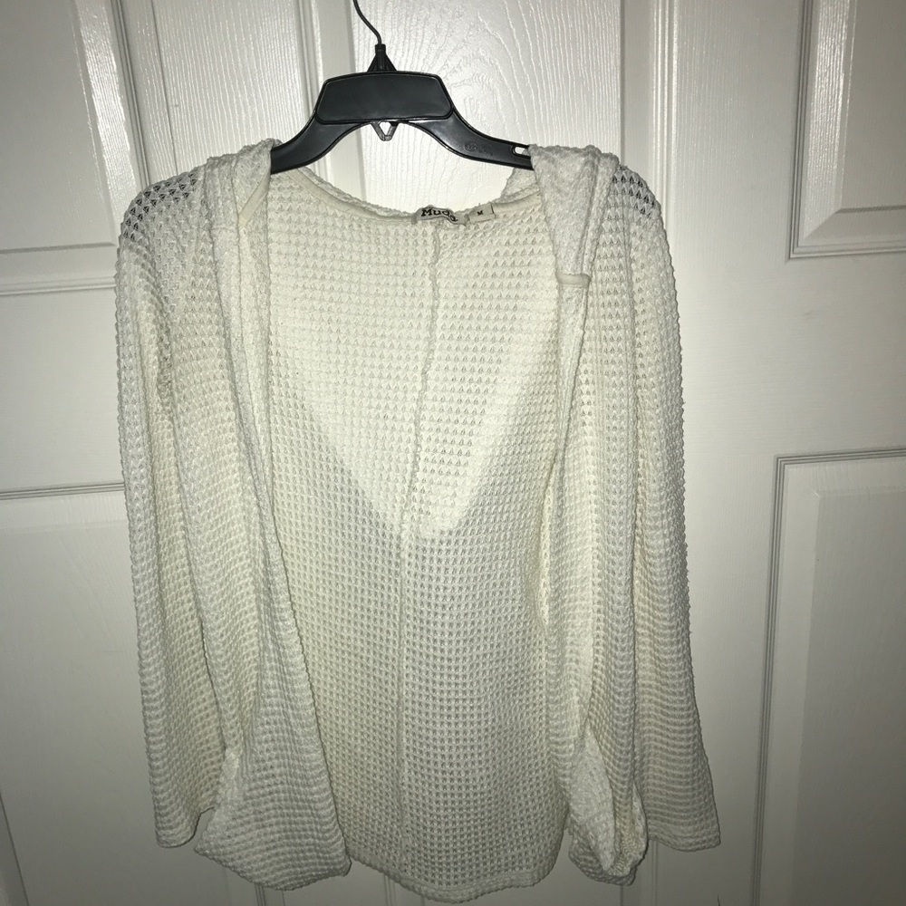 Medium Mudd white hoodie cardigan❤️
