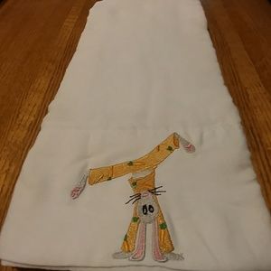 Embroidered bunny pillowcase