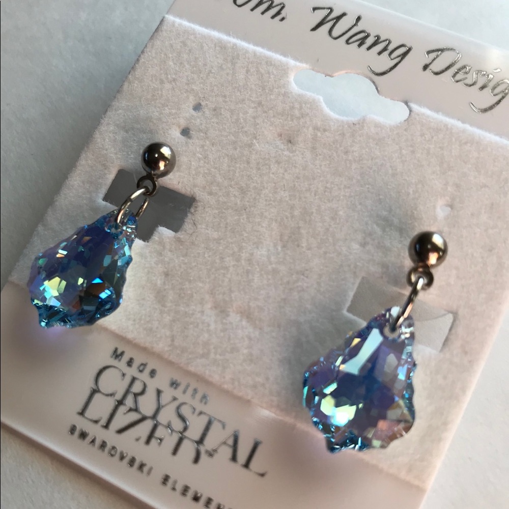 William Wang Swarovski arrowhead Earrings Blue