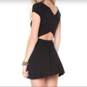 Extra small open back black skater dress❤️