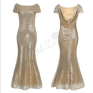 Gold sequin bridesmaid dress