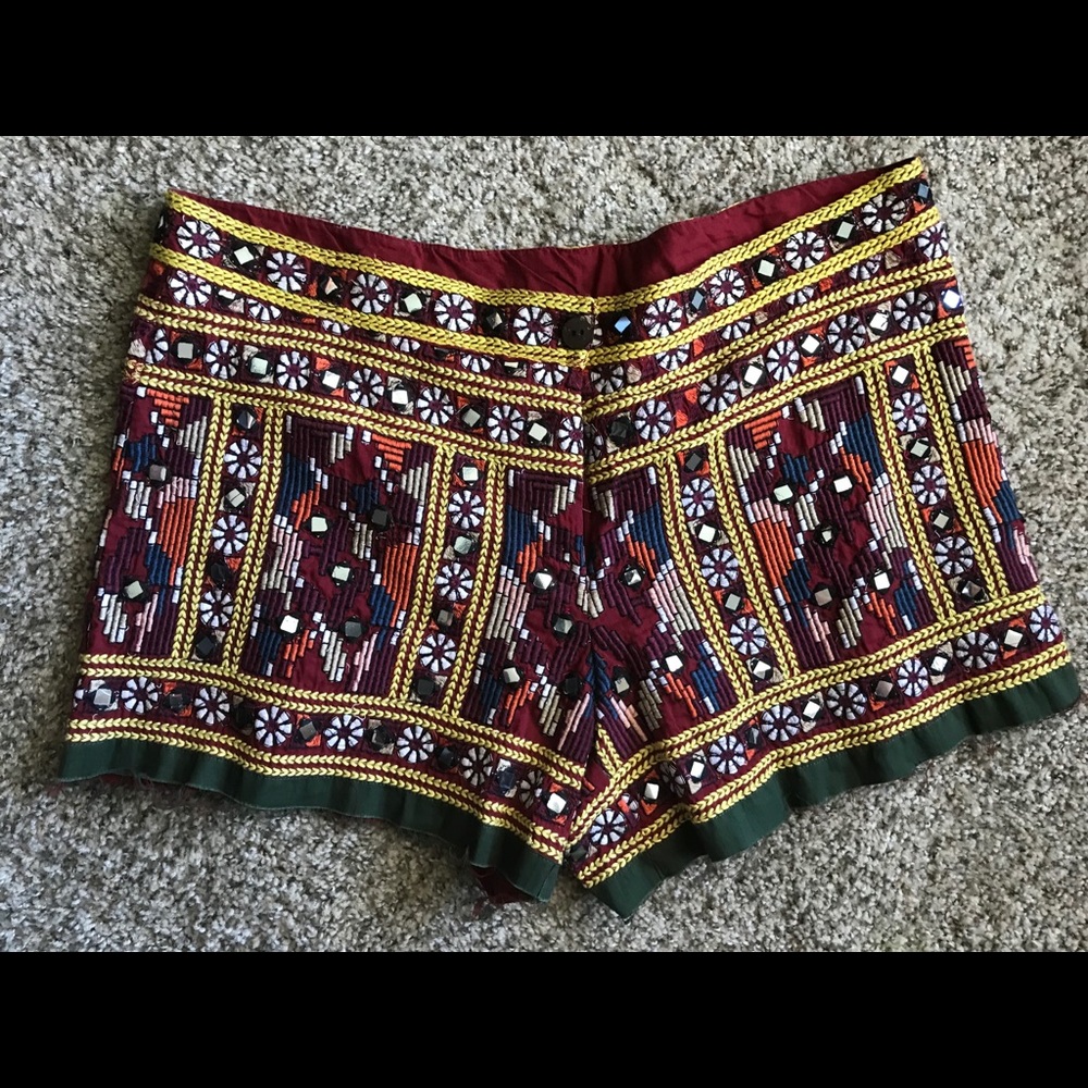 Embroidered shorts.