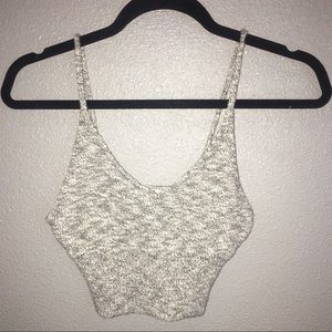 Grey knitted crop top