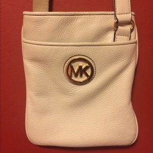 MK Michael Kors Crossbody Bag in Beige Leather