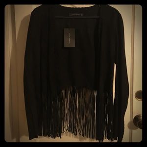 Zara Fringe Suede like Jacket, sz Med