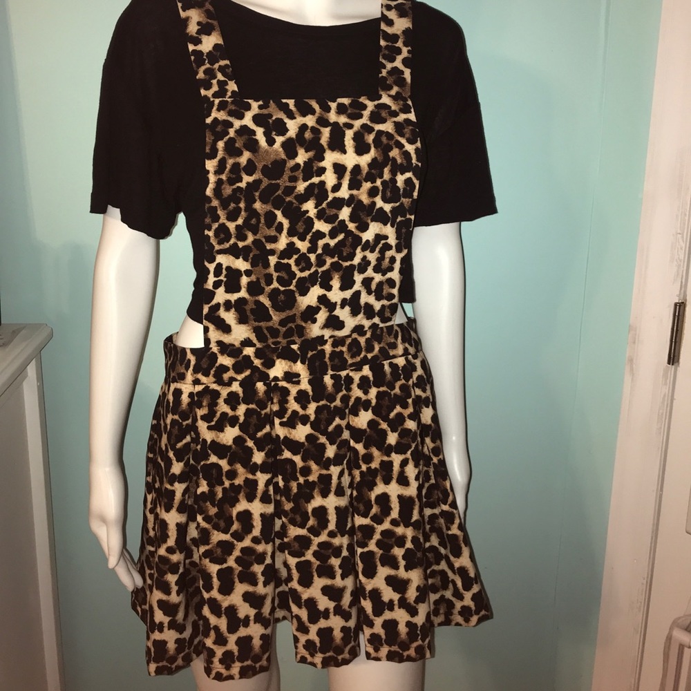 Leopard print dress overall dress