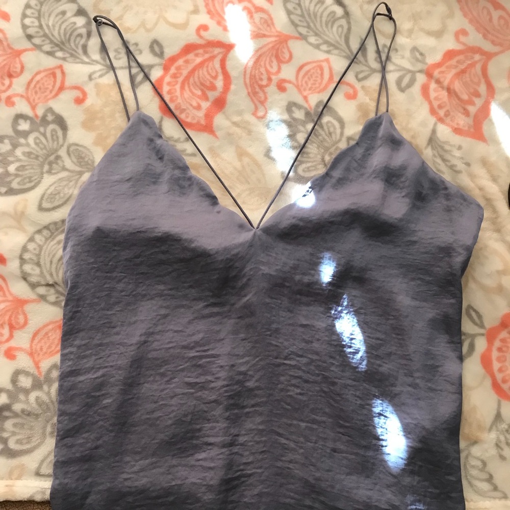 Blue silk tank