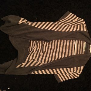 Short sleeve striped cover-up