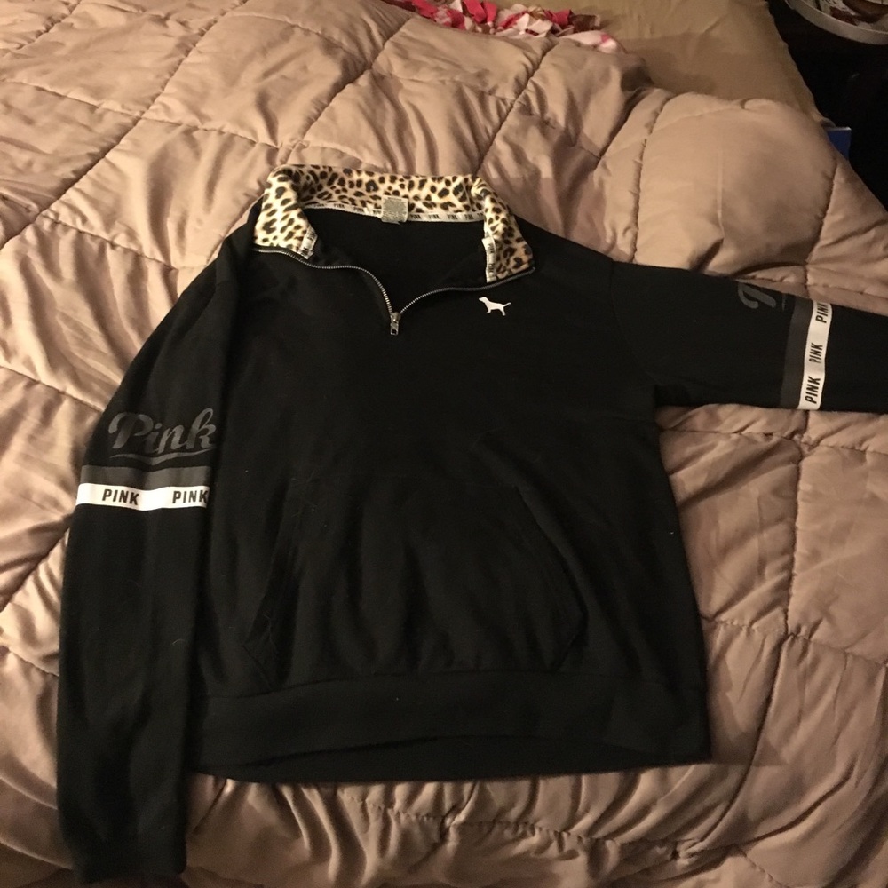 Victoria Secret PINK crew neck zip w/ pocket.