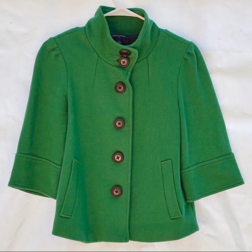 Banana Republic Bright Green button jacket coat