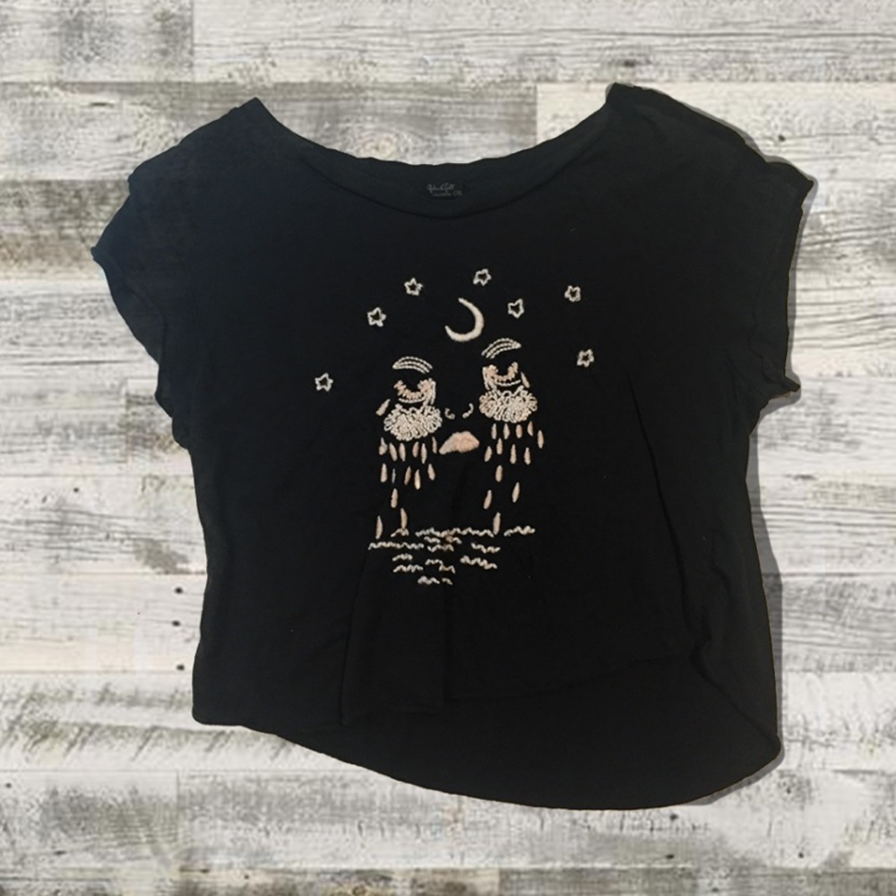 Brandy Melville Embroidered Crop Top