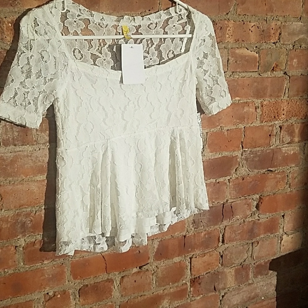 white lace shirt