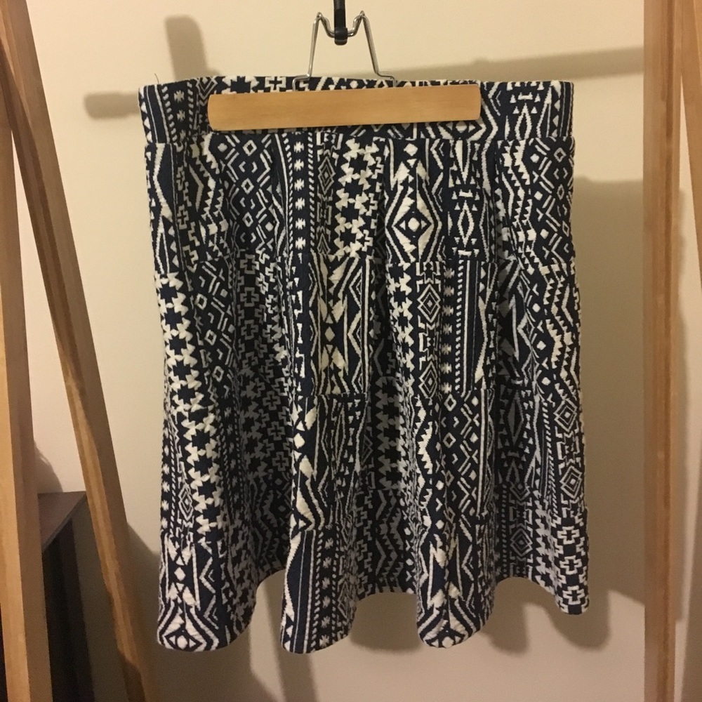 Blue medium Skirt with Print