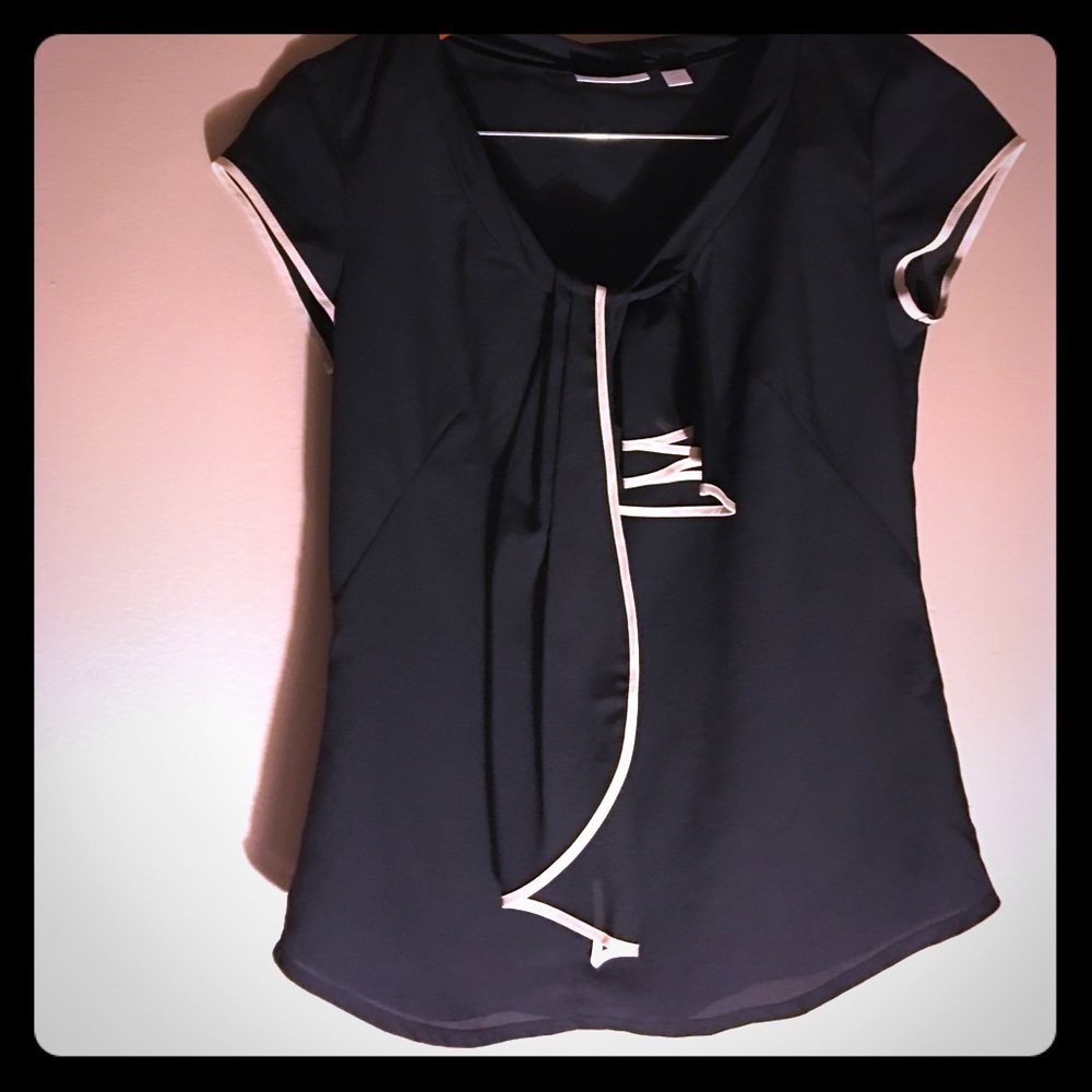 Black and Tan ruffle blouse