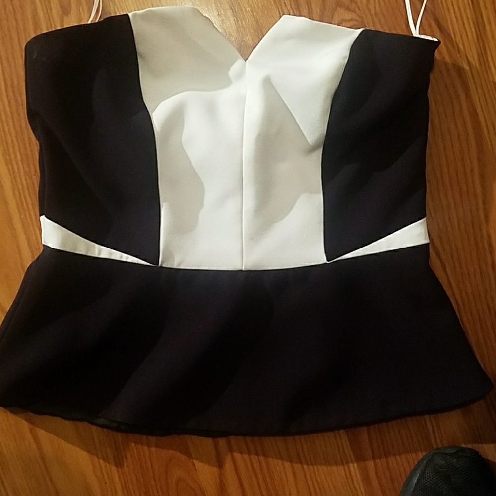 black and white peplum top