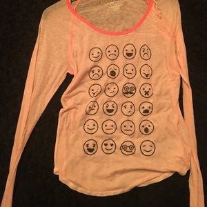 Pink see-through emoticon shirt