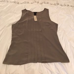 Ann Taylor Taupe Chiffon Shell Blouse