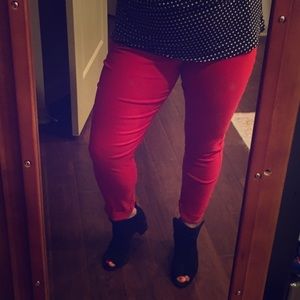Mid rise red jeggings