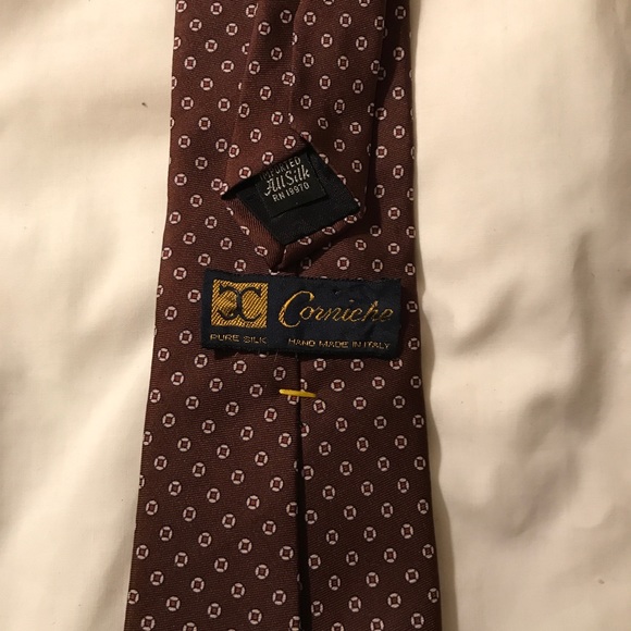 All silk vintage Corniche handmade tie - Picture 4 of 4