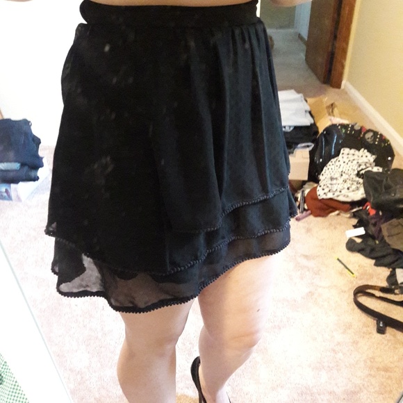 Bcbg chiffon ruffled layer vintage mini skirt 6 - Picture 2 of 3