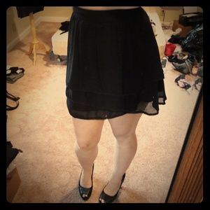 Bcbg chiffon ruffled layer vintage mini skirt 6