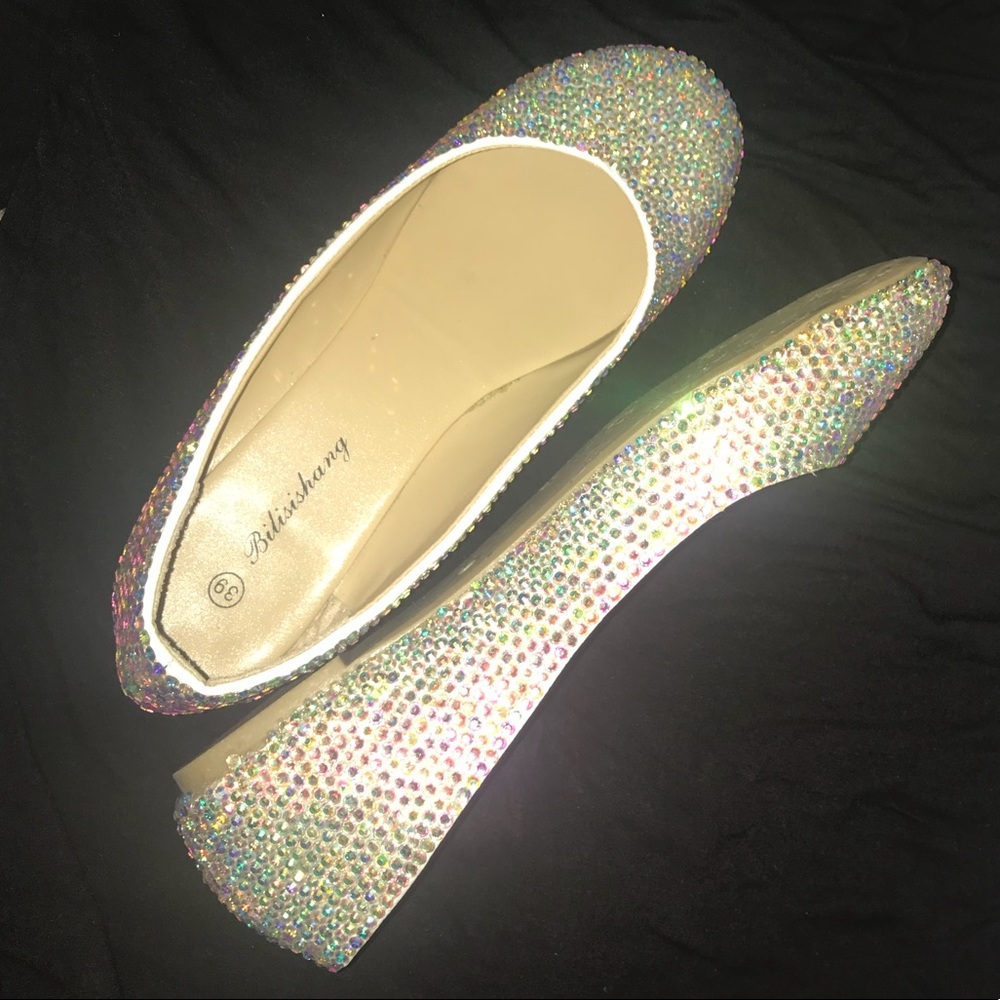 Rhinestone bridal flats