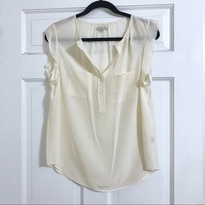 Madewell off-white silk sleeveless Blouse (M)