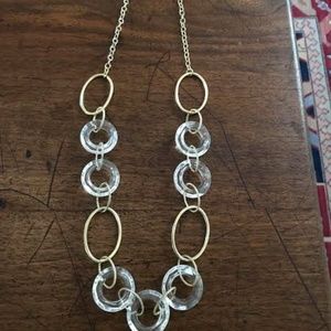 Unique Gold and Lucite Statement Necklace
