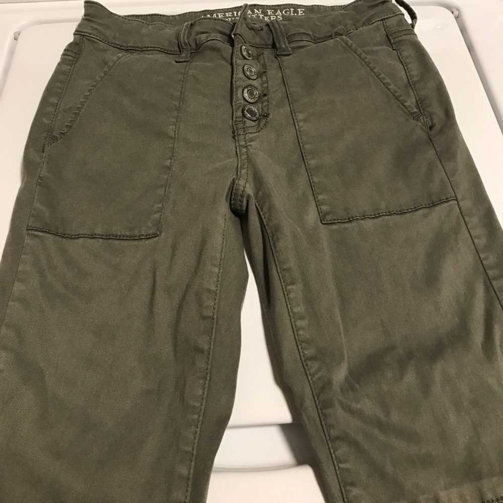 Paid of dark green jeans