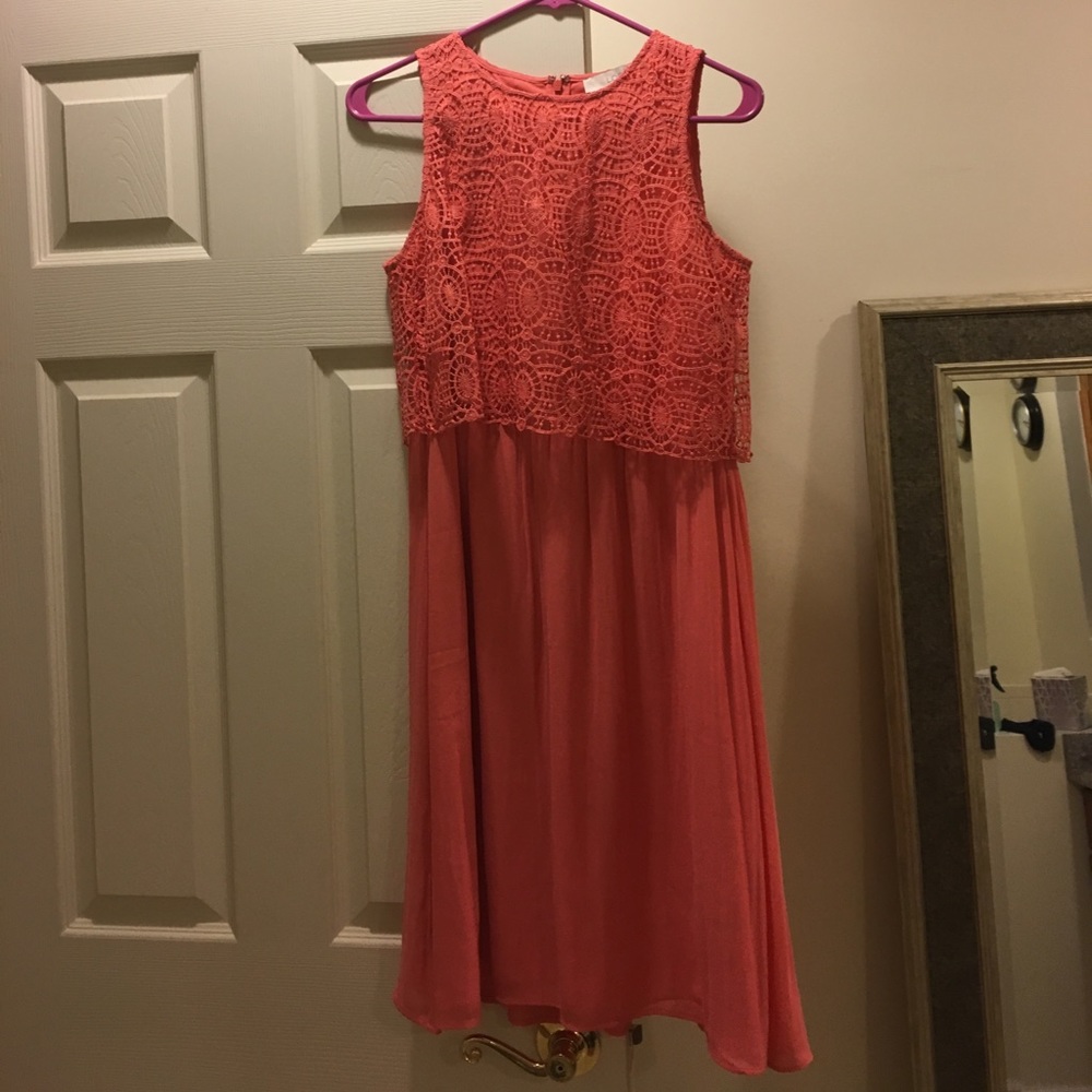 Peach Lacey dress LOFT size 4