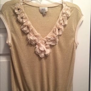 Eci gold top sleeveless shirt elastic band size xs