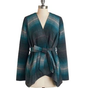 Jack BB Dakota Teal Grey Wrap Jacket