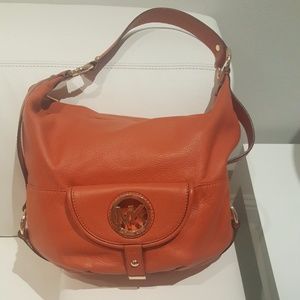 Michael Kors Fulton Large Tangerine  Leather